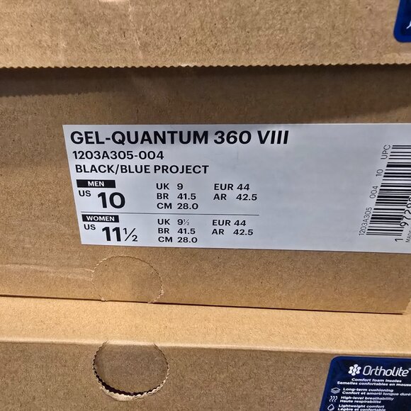 Asics Sportstyle Gel-Quantum 360 VIII Black Blue 1203A305 004 Mens Size 10 SHOES - Picture 10 of 10
